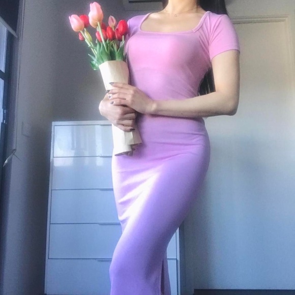 Long maxi baby pink dress- size 6 (XS) - Picture 5 of 7